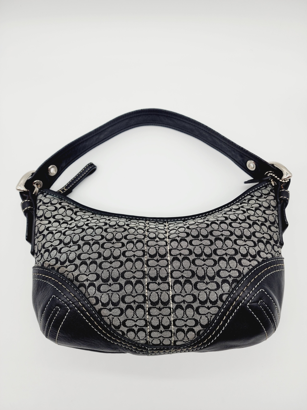 Coach 2154 Vintage Mini Hobo Signature Monogram Grey Black - Picture 13 of 16